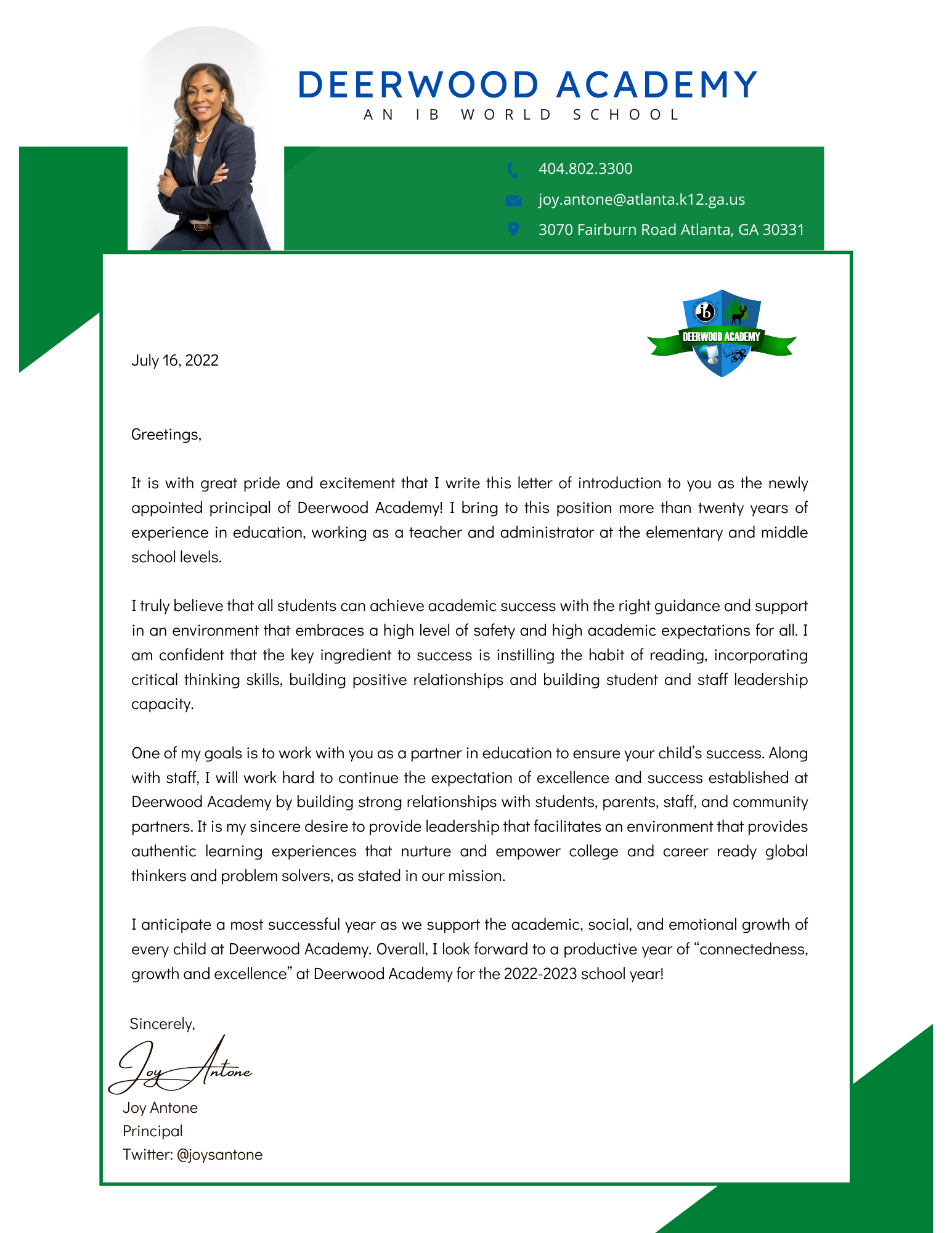 Principal Welcome